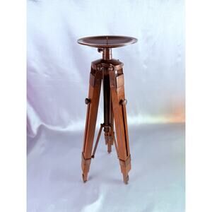 Telescoping Tripod Candle Holder Stand Nautical Industrial Wooden